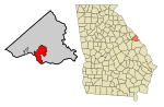 Richmond County Georgia Incorporated and Unincorporated areas Hephzibah Highlighted